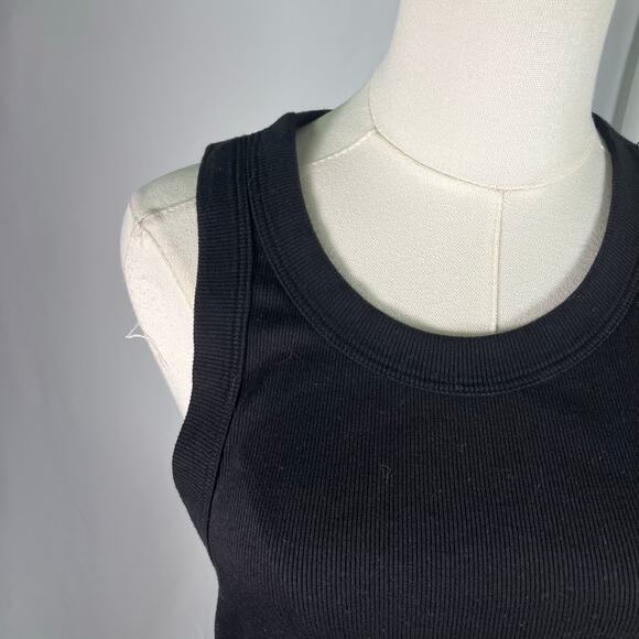 Michael Stars Black Ribbed Tank Maxi Dress Size M Made in‎ USA Sleeveless Knit - Picture 2 of 16